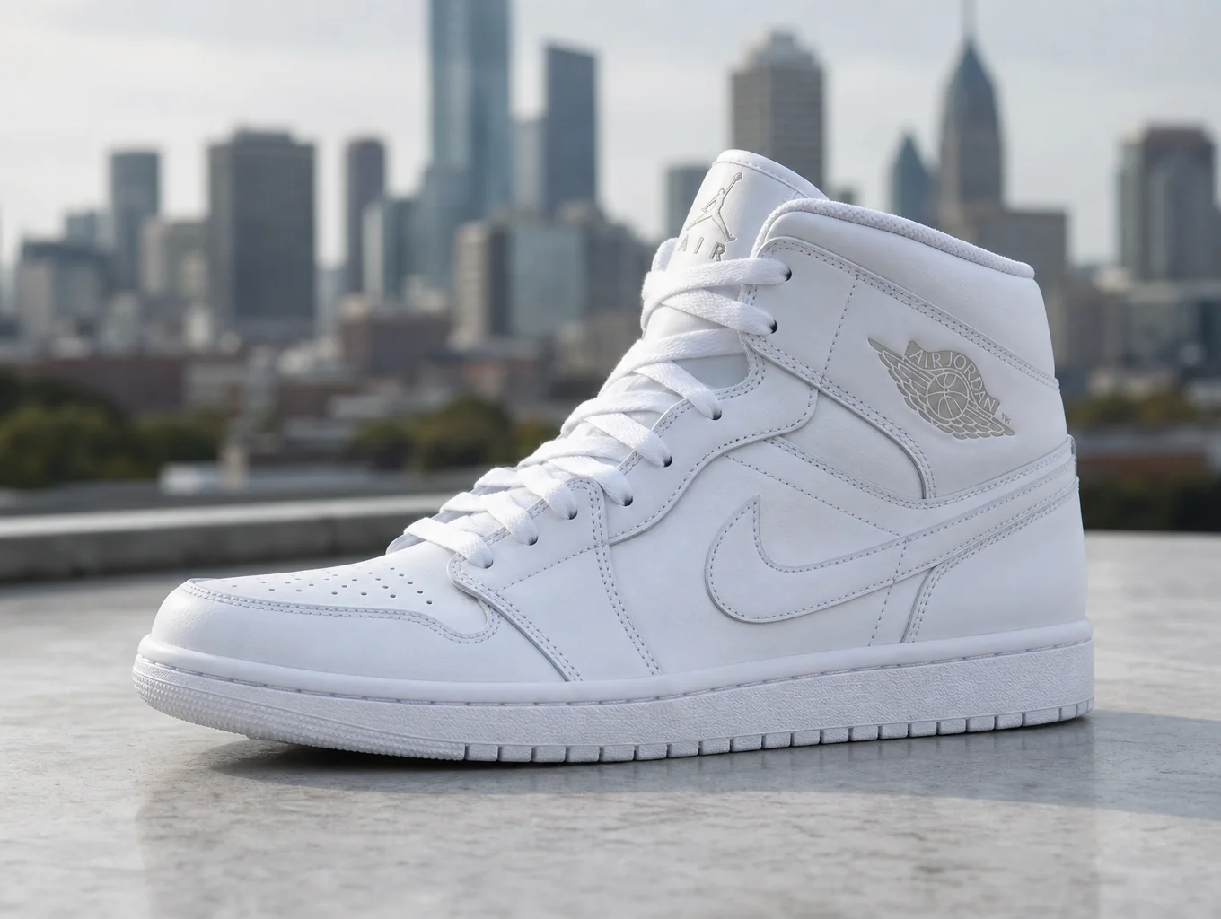 Contemporary urban sneaker on display